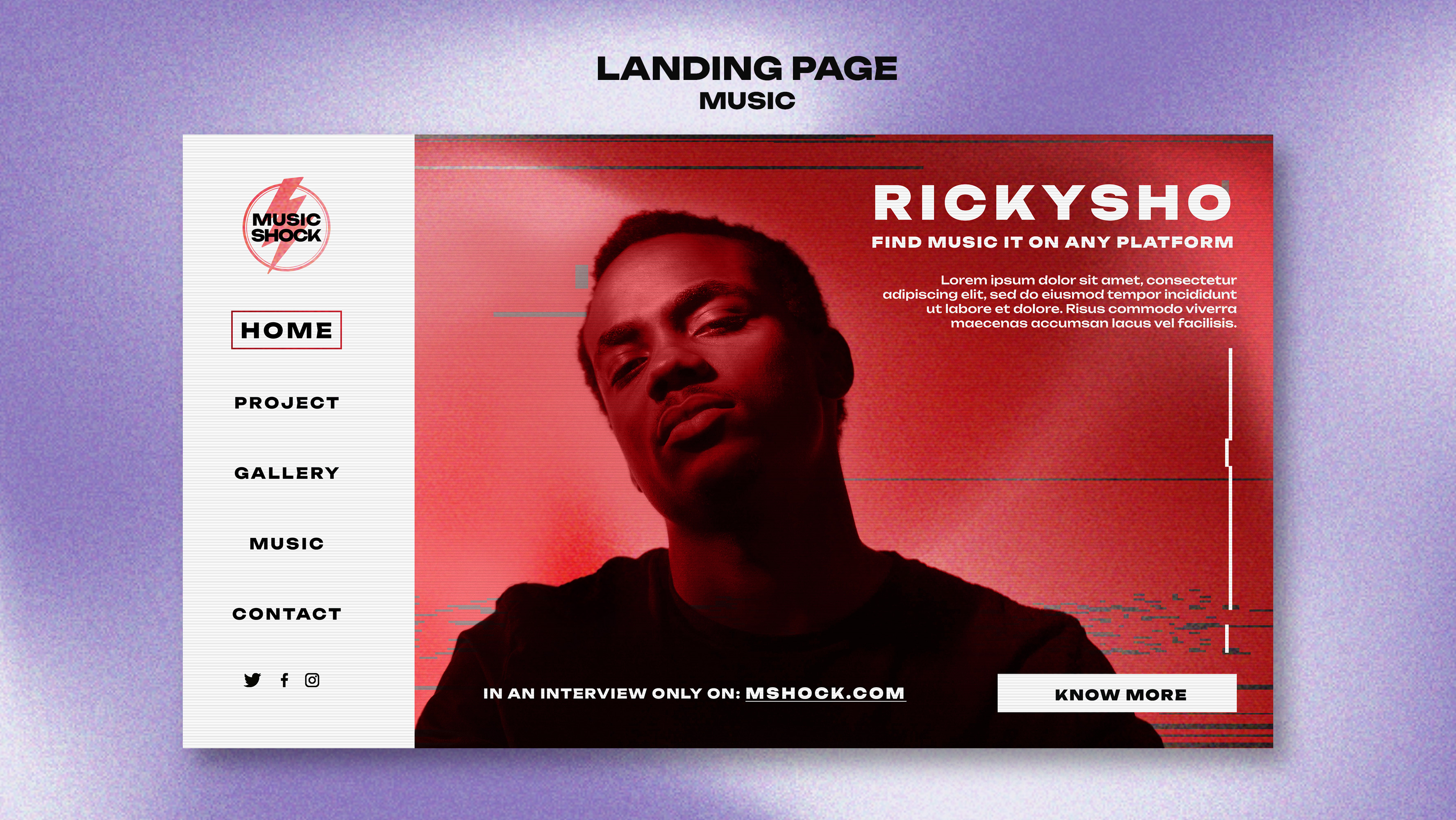 Artist About Page Mockup